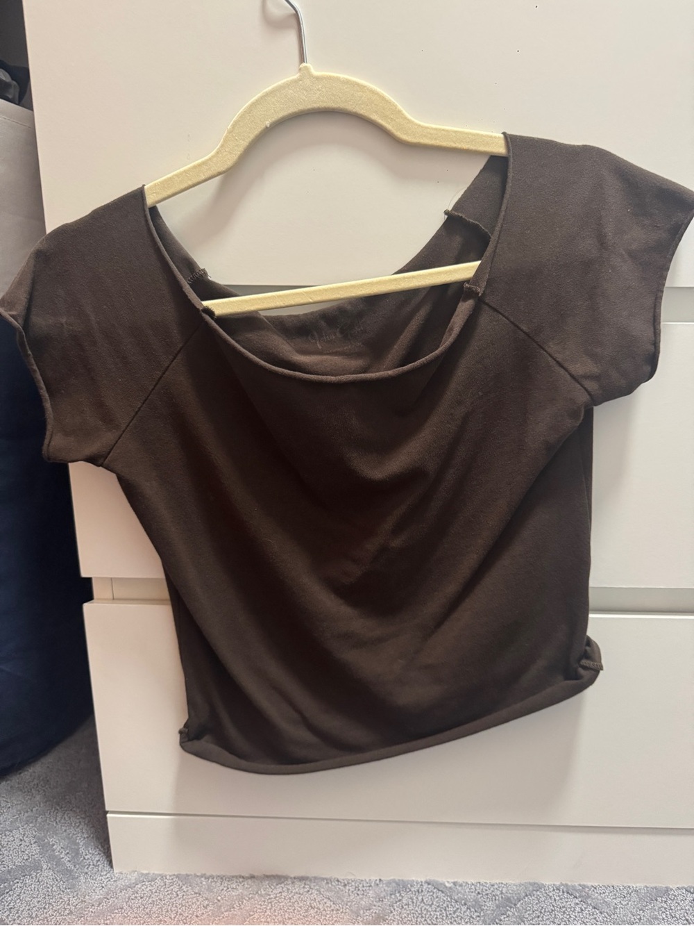 Brandy Melville Brown Short Sleeve Scoop Neck Tee